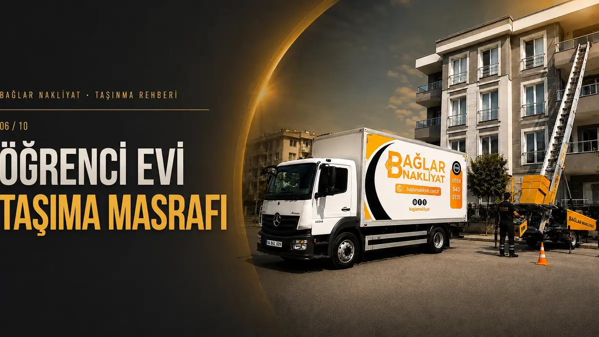 Bağlar Nakliyat kamyonu ve dış cephe asansörü — öğrenci evi taşıma masrafı