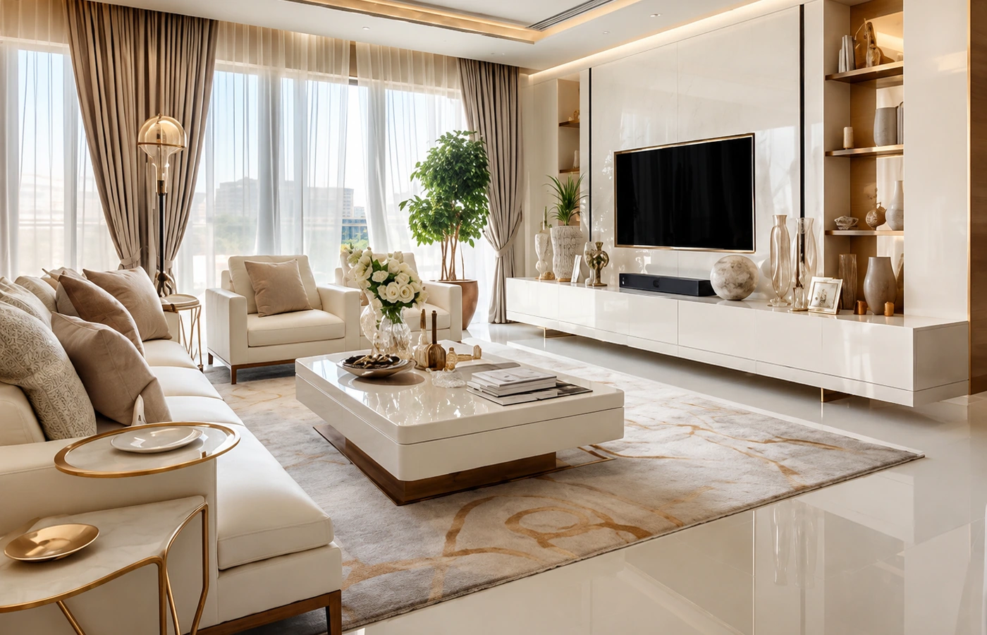 Evden eve nakliyat öncesi salon ve eşyaların görünümü